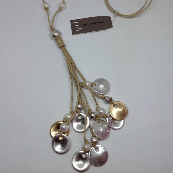 J. Jill NEW Pearl and Disk Cluster Pendant Necklace NWT - Picture 4 of 7